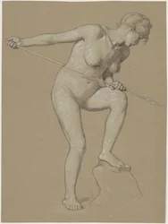 Girl Spearing Dolphin