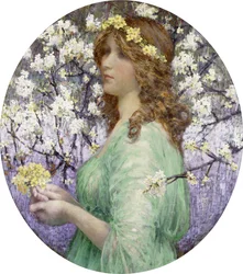 Young Woman with Bouquet