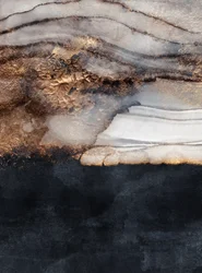 Golden Fluid Abstract