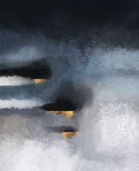 Golden Storm Abstract
