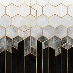 Gradient Gold Hexagons