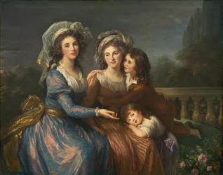The Marquise de Pezay, and the Marquise de Rougé with Her Sons Alexis and Adrien, 1787