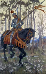 A Knight in Armour Travels through the Forest, Illustration from 
