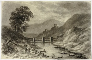 Mountain Stream with Boat