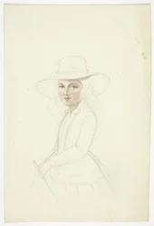 Portrait of Young Girl with Hat and Crop