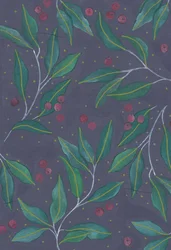 Green Leaves with Berries, 2017