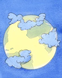A dense cloud seems to cover those parts of the earth where there is war, which cuts off many people from God