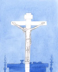 After the Consecration, Christ is Present, offering the same sacrifice