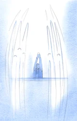 Angels surround Christ as He appears, hidden in the Host, amongst us; each act of faith we offer draws us closer to Heaven