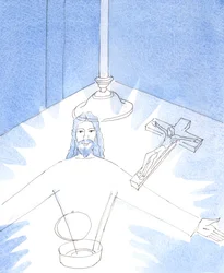 As soon as the pyx was opened, and I adored Jesus, Really Present in the Sacred Host, I was shown the joyful sight of Jesus Himself, holding out His arms to greet me