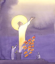 At Mass we pray with Christ who reaches out to the Father in the burning love of the Holy Spirit