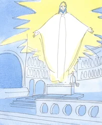 At the end of time, Christ who rose from the dead in glory will judge all people