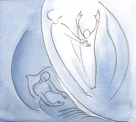At the moment of death, the soul who dies in Christ is swept up with Him and carried to the Father