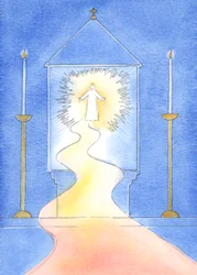 Christ who welcomes us to the tabernacle is also waiting to welcome us into Heaven - if we have repented of our sins