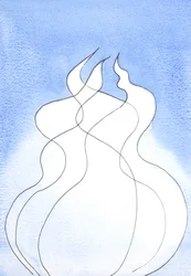 Each Divine Person, each flame, possesses the same Divine Nature. Together they are one God, one Fire