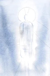 He stood in majesty, in a royal robe, His head encircled with light.