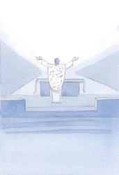 I saw Christ, after the Consecration. He stood before the altar, hands upraised, praying His priestly prayers to the Father above
