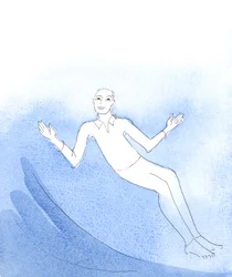 A soul rises from Purgatory like waking from a bad dream