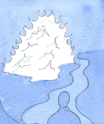 I was shown a representation of the Godhead: a mountain of fire, the top of which moved towards me, 2003