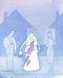 Imagine how embarrassed a bride would be, whose dress had been stained by a spilled drink, and who then thought about her walk towards the altar