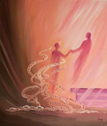 In Holy Communion our little sins fall away like ashes as Christ lifts us up to share His joy