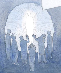 Jesus blazes in Heaven with purity and power