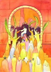 Jesus enters Jerusalem in procession (Palm Sunday), 2001