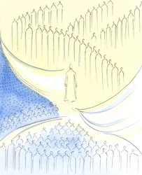 The Christ we meet in Holy Communion is as if at the 