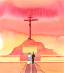 The Father in Heaven looks down upon many children who have been badly instructed