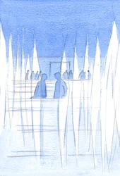 The Holy Angels guard the Church, always; they are all reverent, amidst those who carelessly disturb them with loud chatter, 2002