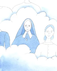 The Lord showed me St. Bernadette, who is blissfully happy in Heaven now, with the other Saints, after her short and painful life