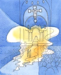 The all-holy and majestic God Whom we praise at Mass, through Christ His Son, is present here