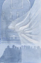 The angels adore Christ in the Holy Eucharist