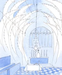The angels surround the sanctuary at Mass