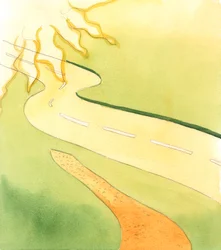 The new road represents the path of a newly married couple joined by God