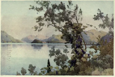 Evening, Lago di Como, Illustration from 