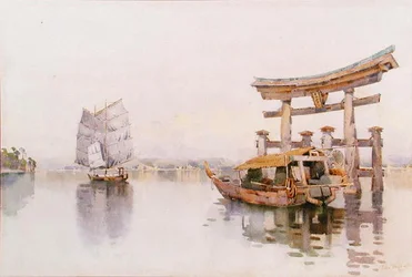 Torii Gate at the Entrance to the Itsukushima Shrine, Miyijima, Japan