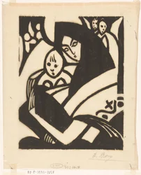 Madonna with Child Against Cheek