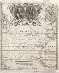 A new map or chart of the western or Atlantic ocean with part of Europe, Africa and America: showing the course of the galleons to and from the West Indies