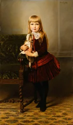 Portrait of a Young Girl Holding a Doll