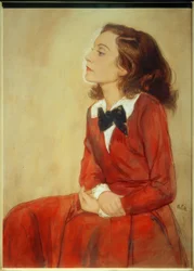 Elisabeth Bergner, Portrait / Drawing by E. Orlik