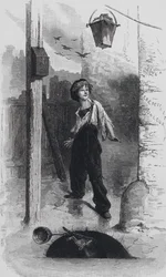 Scene from Les Miserables, by Victor Hugo: Gavroche