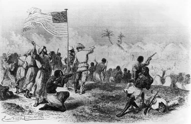 Attack of Zimbiso in Search of Livingstone 1871-1872