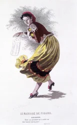 Complete Work by Beaumarchais by Edouard Fournier. Drawing by Emile Bayard. Ed. Laplace, Sanchez et Cie, Paris 1876. This is Fanchette in 