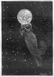 Engraving by Emile Bayard of Jules Verne