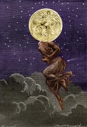 The moon personified with a young woman
