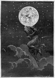 Engraving by Emile Bayard of Jules Verne