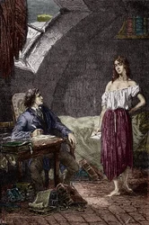 Marius and Eponine, Illustration of the Novel 