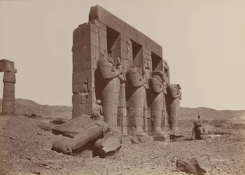 Thebes, Temple of Ramasseum, Broken Colossi, 1870s