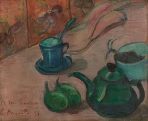 Still Life with Teapot, Cup, and Fruits